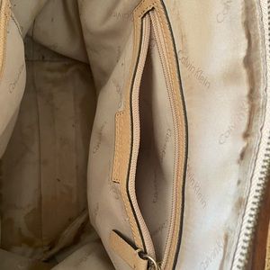 Tan and brown calvin klein purse